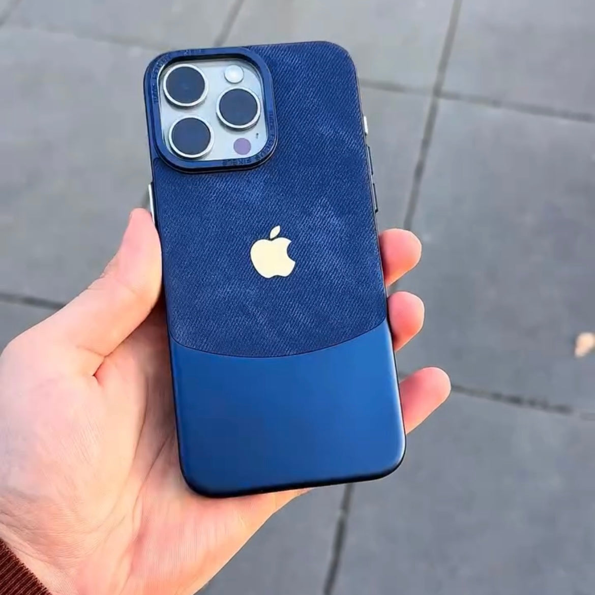 Two Tone Denim Case With Logo