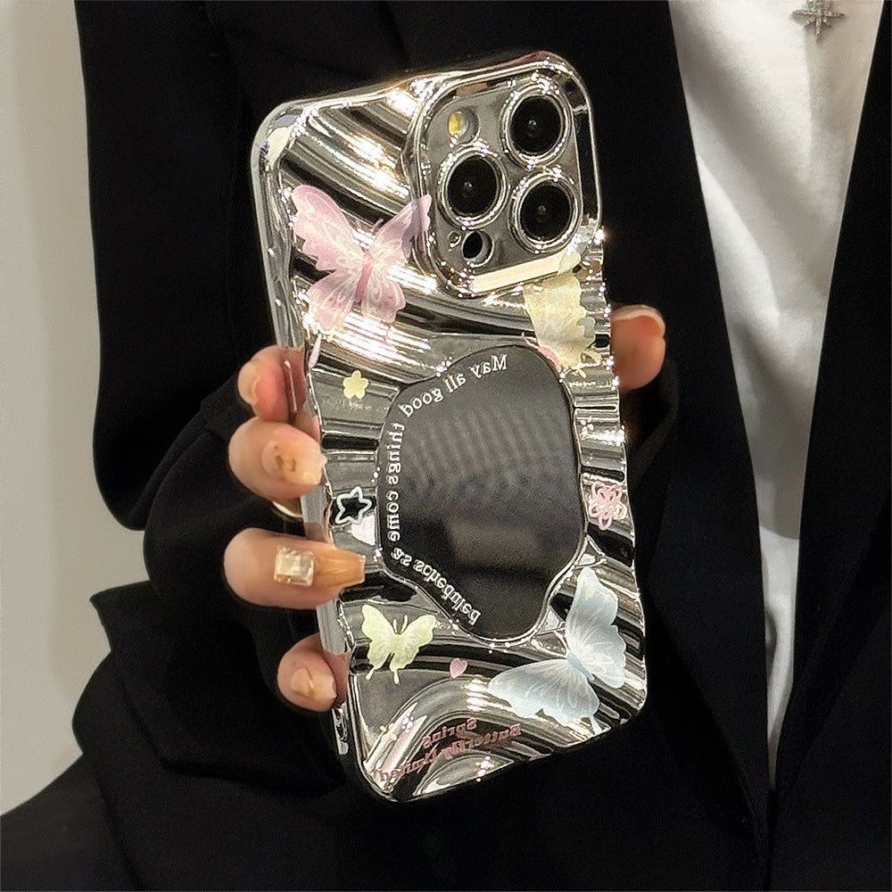 Butterfly Makeup Mirror Aesthetic Case