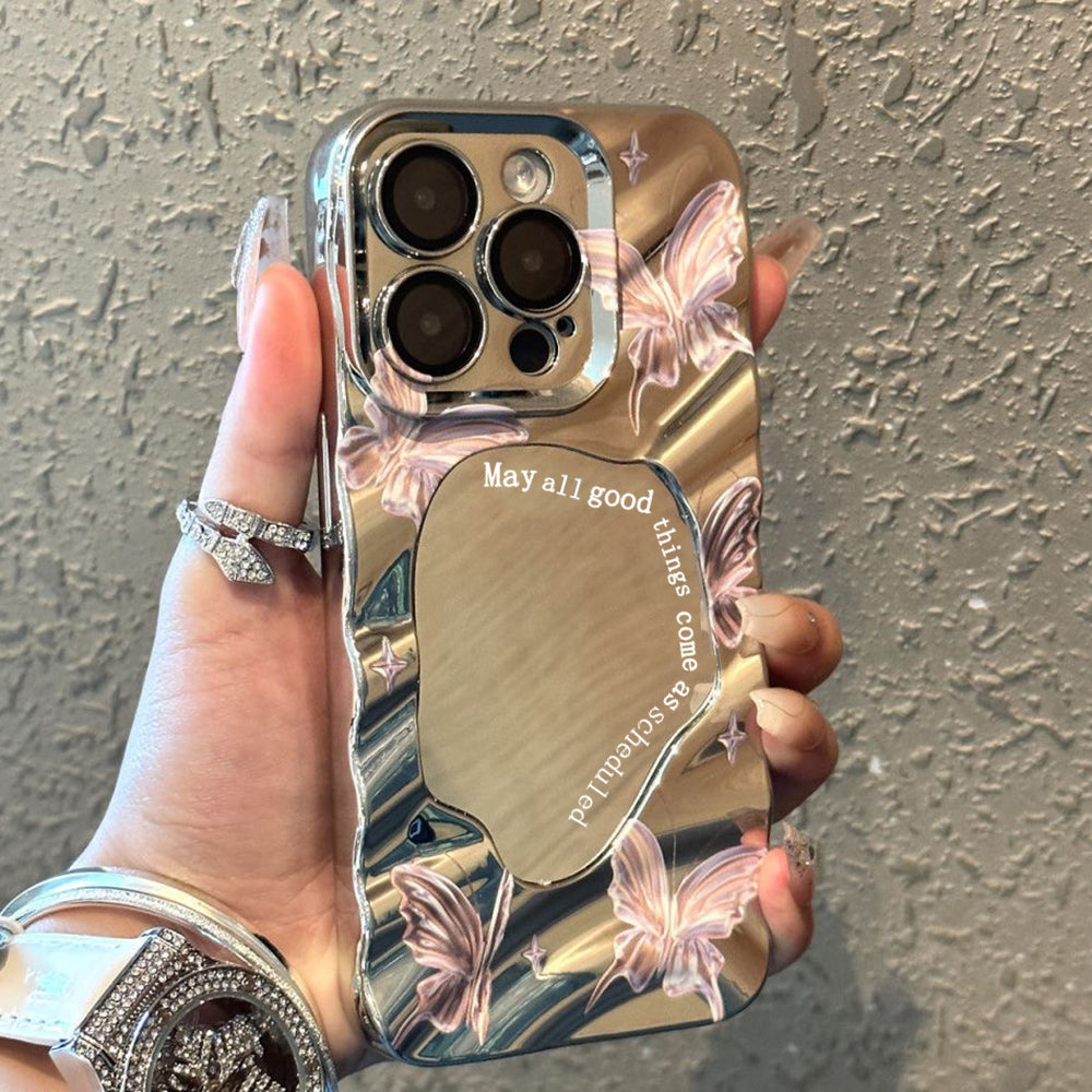 Butterfly Makeup Mirror Aesthetic Case