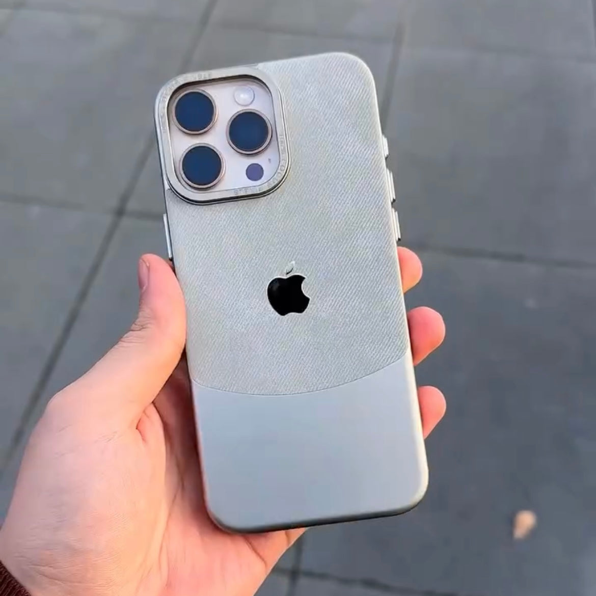 Two Tone Denim Case With Logo