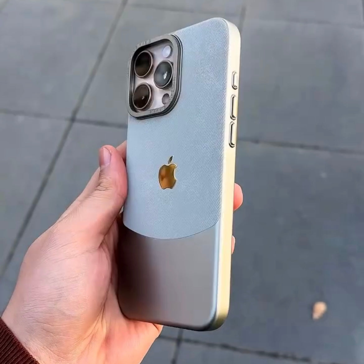 Two Tone Denim Case With Logo