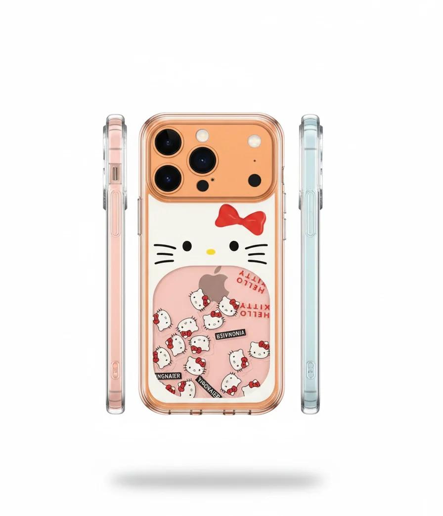 Hello Kitty Glitter Waterfall Transparent Case