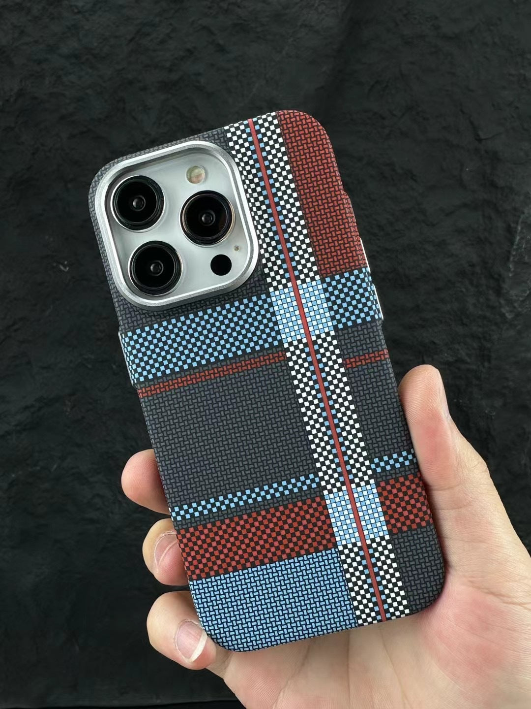 British Check Carbon Fiber Case