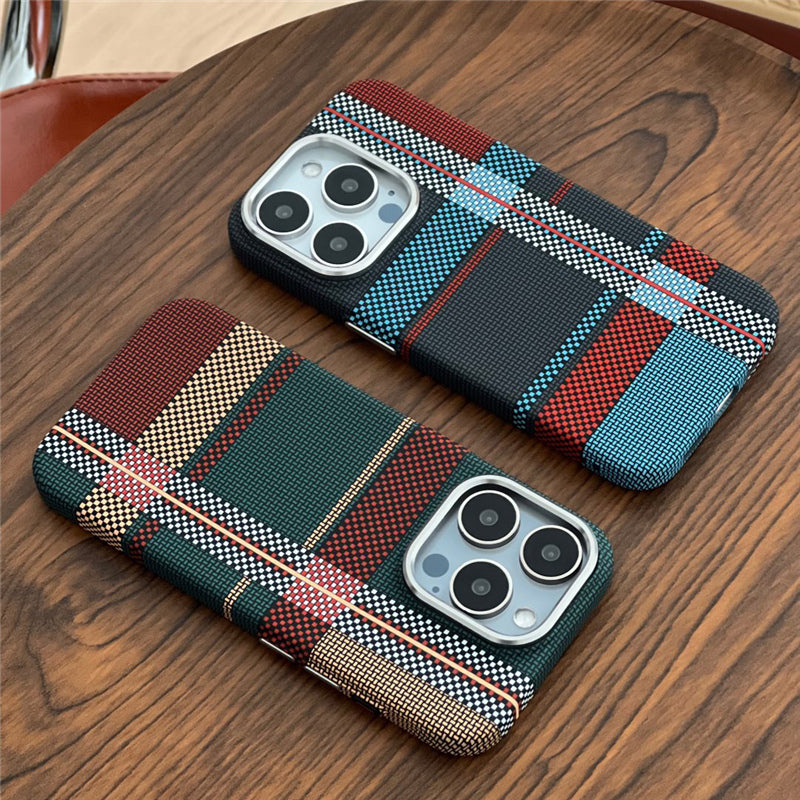 British Check Carbon Fiber Case