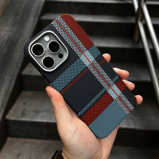 British Check Carbon Fiber Case