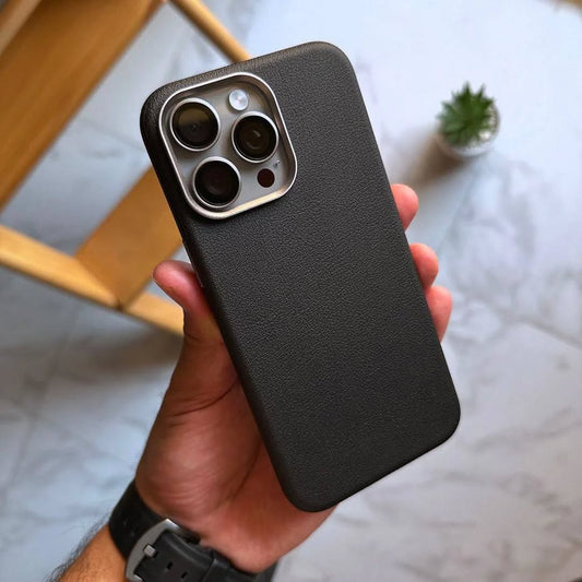 Spigen Soft Leather Case With Camera Metal Ring